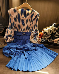 Luxury Plissé Ruffle Sleeve Dress