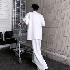 Men's Oversized Sequin Shirt and Wide-Leg Pants Set