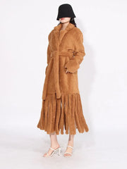 Women's Long Teddy Bear Coat with Tassels