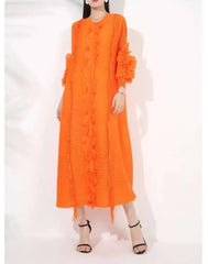 Textured Modern Pleated Dress