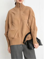 Luxury 3D Geometric Plissé Jacket