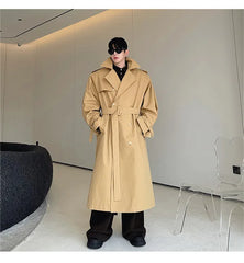 Men's Shoulder Padded Oversized Trench Coat | Luxury Streetwear