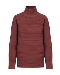 Thick Relaxed Pleated Turtleneck