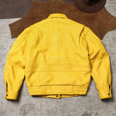 Men's Faux Leather Bomber Jacket