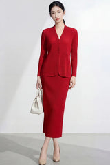 Luxury Pleated Formal Skirt Set