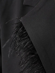 Feather Beaded Oversized Blazer