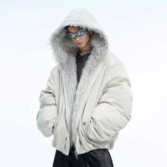 Men's Waterproof Faux Fur Hooded Jacket