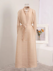 Truly Pleated Stretchy Long Coat