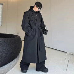 Men's Shoulder Padded Oversized Trench Coat | Luxury Streetwear