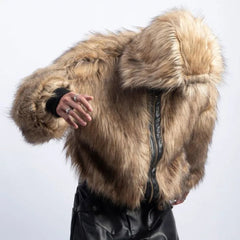 Men's Reversible Faux-Fur Hooded Jacket