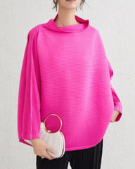 Luxury Plissé Long-Sleeve Top