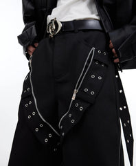 Men's Japanese Streetwear Zipped Pants