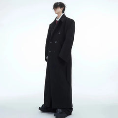 Men's Extra Long Wool Trench Coat - Cozy Luxury