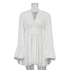 Statement Mini Dress - Puffed Batwing Split Sleeves