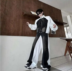 Men's Denim Two-Tone Oversized Set