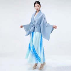 Modern Pleated Cardigan & Skirt Set