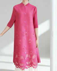 Elegant Plissé Tunic Top