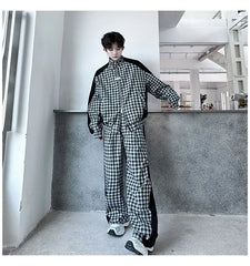 Men's Plaid Zip-Up Jacket + FREE Pants Set