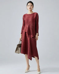 Elegant Pleated Skirt Set