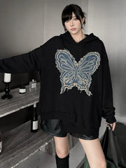 Luxury Butterfly Appliqué Hoodie