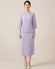 Luxury Two-Piece Pleated Set