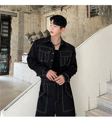 Men's Relaxed Daywear Black 2-Piece Set