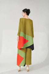Modern Pleat Geometric Trouser Set