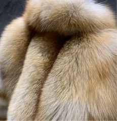 Golden Island Fox Fur Cropped Bomber