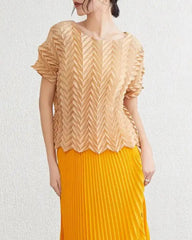 Luxury Crinkled Pleats Top
