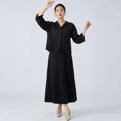 Luxury Formal Pleated Top & Skirt