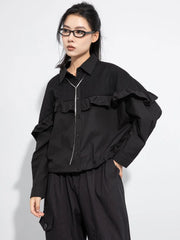 Elegant Ruffle Long Sleeve Blouse
