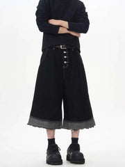 Men's Japanese Denim Wide-Leg Culottes