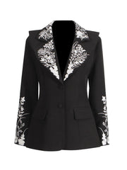 Luxury Floral Embroidered Blazer