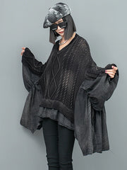 Women's Oversized Batwing Sleeve Knit Sweater