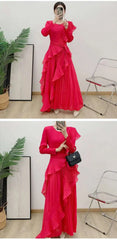 Luxury Plissé Waterfall Dress