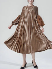 Premium Pleats Ruffled Dress