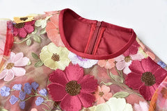 Floral Ruffle Midi Dress | Romantic Gown