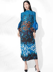 Luxury Geometric Plissé  Dress