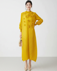 Couture Plisse 3D Floral Dress