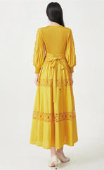 Luxury Fitted-Waist Plissé Dress