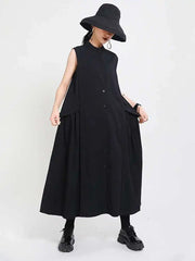 Luxury Oversized Sleeveless Shirt Dress