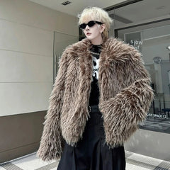 Men's Cozy Faux Fur Coat – Warm Luxury Streetwear