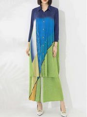 Truly Pleated Geometric 2-Piece Set