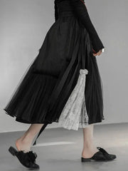 Elegant Lace Pull-On Tulle Skirt
