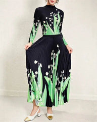 Elegant Pleated Skirt Set