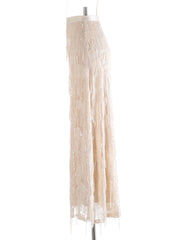 Luxury Sequin Fringe Skirt High-Waist