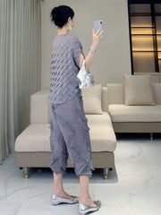 Luxe Pleated Crinkled 2-Piece Set