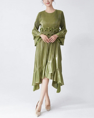 Luxury Ruffle Pleated Dress