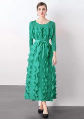 Luxe Plissé Modest Ruffle Dress