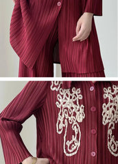 Luxury Petite Embroidered Pleated Set